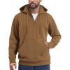 COOFANDY Mens Knitted Hoodie Sweater Long Sleeve Turtleneck Quarter Zip Pullover Sweaters with Pocket(Brown)