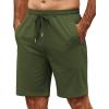 COOFANDY Men’s Linen Shorts Casual Beach Shorts 9 inch Inseam Elastic Waist Drawstring Summer Shorts(Army Green)