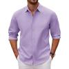 COOFANDY Men’s Long Sleeve Dress Shirt Casual Button Down Shirts Wrinkle Free Untucked Shirt(Light Purple)