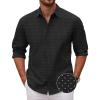COOFANDY Men’s Long Sleeve Dress Shirt Casual Button Down Shirts Wrinkle Free Untucked Shirt(Printed-black Dots)