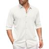 COOFANDY Men’s Long Sleeve Dress Shirt Casual Button Down Shirts Wrinkle Free Untucked Shirt(White)