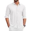 COOFANDY Men’s Long Sleeve Wrinkle Free Shirts Button Down Casual Stretch Dress Shirt(White)