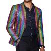 COOFANDY Mens Metallic Jacket Regular Fit Blazer Casual 70s Disco Party Sport Coat(01_multicolor)