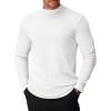 COOFANDY Mens Mock Turtleneck Long Sleeve Shirts Basic Thermal Turtle Neck Undershirt Lightweight Pullover Sweaters Top(A-white)