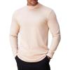 COOFANDY Mens Mock Turtleneck Long Sleeve Shirts Basic Thermal Turtle Neck Undershirt Lightweight Pullover Sweaters Top(B-beige)