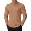 COOFANDY Mens Mock Turtleneck Long Sleeve Shirts Basic Thermal Turtle Neck Undershirt Lightweight Pullover Sweaters Top(Brown)
