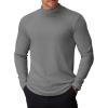 COOFANDY Mens Mock Turtleneck Long Sleeve Shirts Basic Thermal Turtle Neck Undershirt Lightweight Pullover Sweaters Top(Grey)