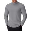 COOFANDY Mens Mock Turtleneck Long Sleeve Shirts Basic Thermal Turtle Neck Undershirt Lightweight Pullover Sweaters Top(Light Grey)
