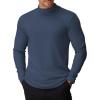 COOFANDY Mens Mock Turtleneck Long Sleeve Shirts Basic Thermal Turtle Neck Undershirt Lightweight Pullover Sweaters Top(Navy Blue)