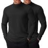 COOFANDY Mens Mock Turtleneck Long Sleeve Shirts Basic Thermal Turtle Neck Undershirt Lightweight Pullover Sweaters Top(Two Pack – Black/Black)