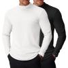 COOFANDY Mens Mock Turtleneck Long Sleeve Shirts Basic Thermal Turtle Neck Undershirt Lightweight Pullover Sweaters Top(Two Pack – Black/White)