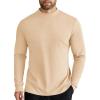 COOFANDY Men’s Mock Turtleneck Long Sleeve Shirts Slim Fit Basic T-Shirt Lightweight Ribbed Pullover Sweater(1 Pack-beige)