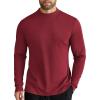 COOFANDY Men’s Mock Turtleneck Long Sleeve Shirts Slim Fit Basic T-Shirt Lightweight Ribbed Pullover Sweater(1 Pack-wine Red)