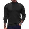 COOFANDY Men’s Mock Turtleneck Sweaters Long Sleeve Casual Knit Shirts Half Neck Thermal Lightweight Pullover Sweater(01-black)