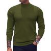COOFANDY Men’s Mock Turtleneck Sweaters Long Sleeve Casual Knit Shirts Half Neck Thermal Lightweight Pullover Sweater(Army Green)