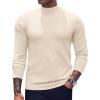 COOFANDY Men’s Mock Turtleneck Sweaters Long Sleeve Casual Knit Shirts Half Neck Thermal Lightweight Pullover Sweater(Cream)