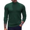 COOFANDY Men’s Mock Turtleneck Sweaters Long Sleeve Casual Knit Shirts Half Neck Thermal Lightweight Pullover Sweater(Dark Green)