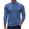 COOFANDY Men’s Mock Turtleneck Sweaters Long Sleeve Casual Knit Shirts Half Neck Thermal Lightweight Pullover Sweater(Denim Blue)