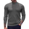 COOFANDY Men’s Mock Turtleneck Sweaters Long Sleeve Casual Knit Shirts Half Neck Thermal Lightweight Pullover Sweater(Grey)