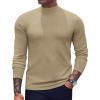 COOFANDY Men’s Mock Turtleneck Sweaters Long Sleeve Casual Knit Shirts Half Neck Thermal Lightweight Pullover Sweater(Khaki)