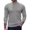 COOFANDY Men’s Mock Turtleneck Sweaters Long Sleeve Casual Knit Shirts Half Neck Thermal Lightweight Pullover Sweater(Light Grey)