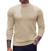 COOFANDY Men’s Mock Turtleneck Sweaters Long Sleeve Casual Knit Shirts Half Neck Thermal Lightweight Pullover Sweater(Light Khaki)