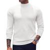 COOFANDY Men’s Mock Turtleneck Sweaters Long Sleeve Casual Knit Shirts Half Neck Thermal Lightweight Pullover Sweater(White)