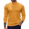 COOFANDY Men’s Mock Turtleneck Sweaters Long Sleeve Casual Knit Shirts Half Neck Thermal Lightweight Pullover Sweater(Yellow)