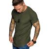 COOFANDY Men’s Muscle T-Shirt Pleated Raglan Sleeve Bodybuilding Gym Tee Short Sleeve Fashion Workout Shirts Hipster Shirt(Army Green)