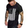 COOFANDY Men’s Muscle T-Shirt Pleated Raglan Sleeve Bodybuilding Gym Tee Short Sleeve Fashion Workout Shirts Hipster Shirt(Black American Flag)