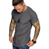 COOFANDY Men’s Muscle T-Shirt Pleated Raglan Sleeve Bodybuilding Gym Tee Short Sleeve Fashion Workout Shirts Hipster Shirt(Grey)