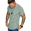 COOFANDY Men’s Muscle T-Shirt Pleated Raglan Sleeve Bodybuilding Gym Tee Short Sleeve Fashion Workout Shirts Hipster Shirt(Light Green)