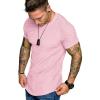 COOFANDY Men’s Muscle T-Shirt Pleated Raglan Sleeve Bodybuilding Gym Tee Short Sleeve Fashion Workout Shirts Hipster Shirt(Pink)