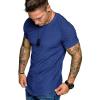 COOFANDY Men’s Muscle T-Shirt Pleated Raglan Sleeve Bodybuilding Gym Tee Short Sleeve Fashion Workout Shirts Hipster Shirt(Type1 – Blue)