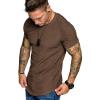 COOFANDY Men’s Muscle T-Shirt Pleated Raglan Sleeve Bodybuilding Gym Tee Short Sleeve Fashion Workout Shirts Hipster Shirt(Type1 – Brown)
