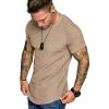 COOFANDY Men’s Muscle T-Shirt Pleated Raglan Sleeve Bodybuilding Gym Tee Short Sleeve Fashion Workout Shirts Hipster Shirt(Type1 – Khaki)