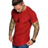 COOFANDY Men’s Muscle T-Shirt Pleated Raglan Sleeve Bodybuilding Gym Tee Short Sleeve Fashion Workout Shirts Hipster Shirt(Type1 – Ponceau)