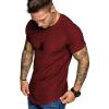 COOFANDY Men’s Muscle T-Shirt Pleated Raglan Sleeve Bodybuilding Gym Tee Short Sleeve Fashion Workout Shirts Hipster Shirt(Type1 – Wine Red)
