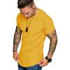 COOFANDY Men’s Muscle T-Shirt Pleated Raglan Sleeve Bodybuilding Gym Tee Short Sleeve Fashion Workout Shirts Hipster Shirt(Type1 – Yellow)