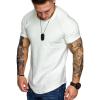 COOFANDY Men’s Muscle T-Shirt Pleated Raglan Sleeve Bodybuilding Gym Tee Short Sleeve Fashion Workout Shirts Hipster Shirt(White)