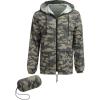 COOFANDY Mens Packable Rain Jacket Lightweight Waterproof Raincoat with Hood Outdoor Rain Gear Travel Hiking Cycling(Camo)