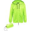 COOFANDY Mens Packable Rain Jacket Lightweight Waterproof Raincoat with Hood Outdoor Rain Gear Travel Hiking Cycling(Green)