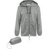COOFANDY Mens Packable Rain Jacket Lightweight Waterproof Raincoat with Hood Outdoor Rain Gear Travel Hiking Cycling(Grey)