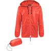 COOFANDY Mens Packable Rain Jacket Lightweight Waterproof Raincoat with Hood Outdoor Rain Gear Travel Hiking Cycling(Red)