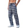 COOFANDY Men’s Plaid Casual Pants Soft Cotton Pajama Pants Drawstring Checkered Lounge Sweatpant with Pockets(Navy White Plaid)
