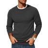 COOFANDY Mens Pullover Sweater Waffle Knit Crewneck Long Sleeve Dress Sweater(Black)