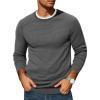 COOFANDY Mens Pullover Sweater Waffle Knit Crewneck Long Sleeve Dress Sweater(Dark Grey)