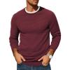 COOFANDY Mens Pullover Sweater Waffle Knit Crewneck Long Sleeve Dress Sweater(Deep Red)