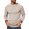 COOFANDY Mens Pullover Sweater Waffle Knit Crewneck Long Sleeve Dress Sweater(Khaki)
