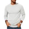 COOFANDY Mens Pullover Sweater Waffle Knit Crewneck Long Sleeve Dress Sweater(White)